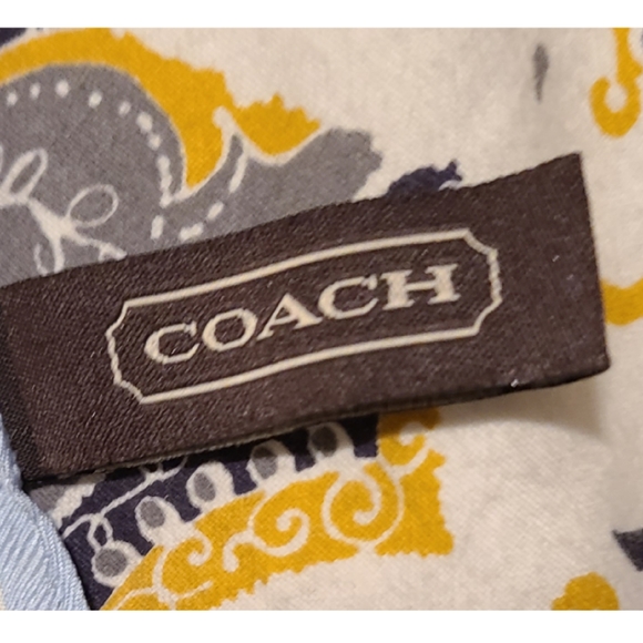 COACH PLAID 100% SILK SCARF - Picture 5 of 7